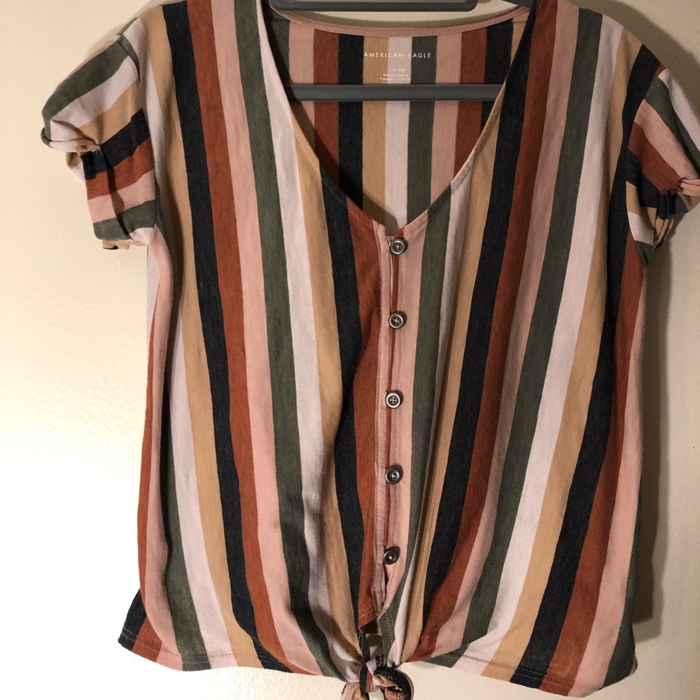 American eagle striped cropped t-shirt
